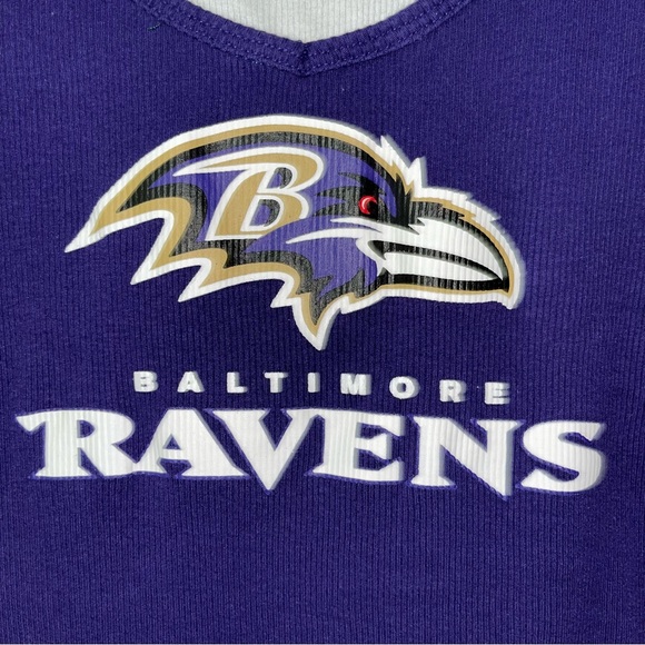 NFL Team Apparel Baltimore Ravens Graphic Purple White Sleep Tank Size Large - Picture 2 of 8
